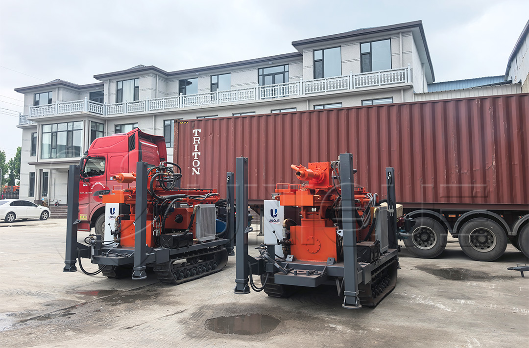 uy300 1 - UY300 Crawler Water Well Drilling Rig Exported To Peru: 300m Depth With Mud Pump Configuration
